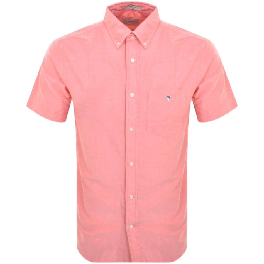 Gant Regular Oxford Short Sleeved Shirt Pink